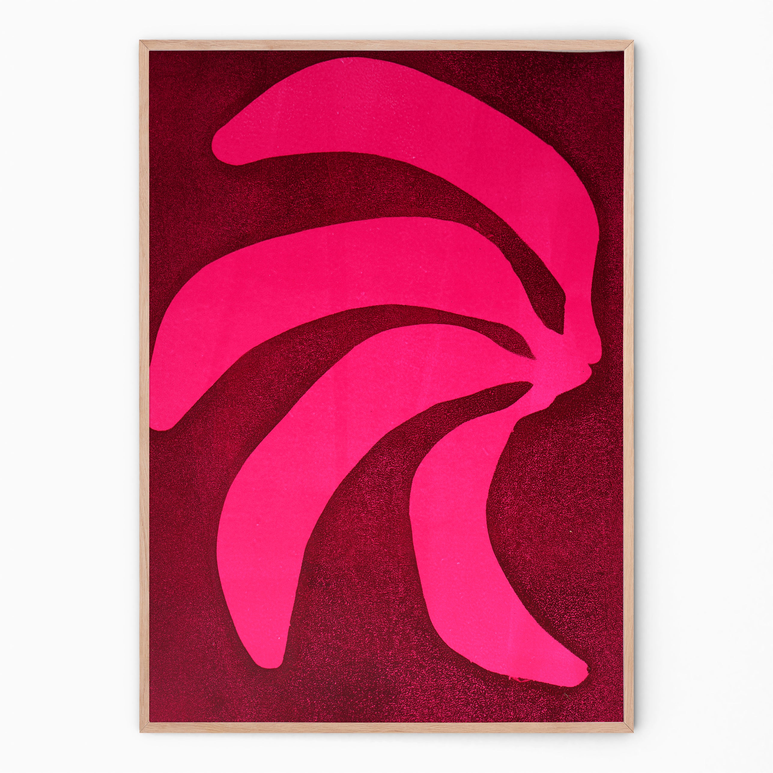 Bohemian style colorful art print | fuchsia bananas | Enkel Art Studio