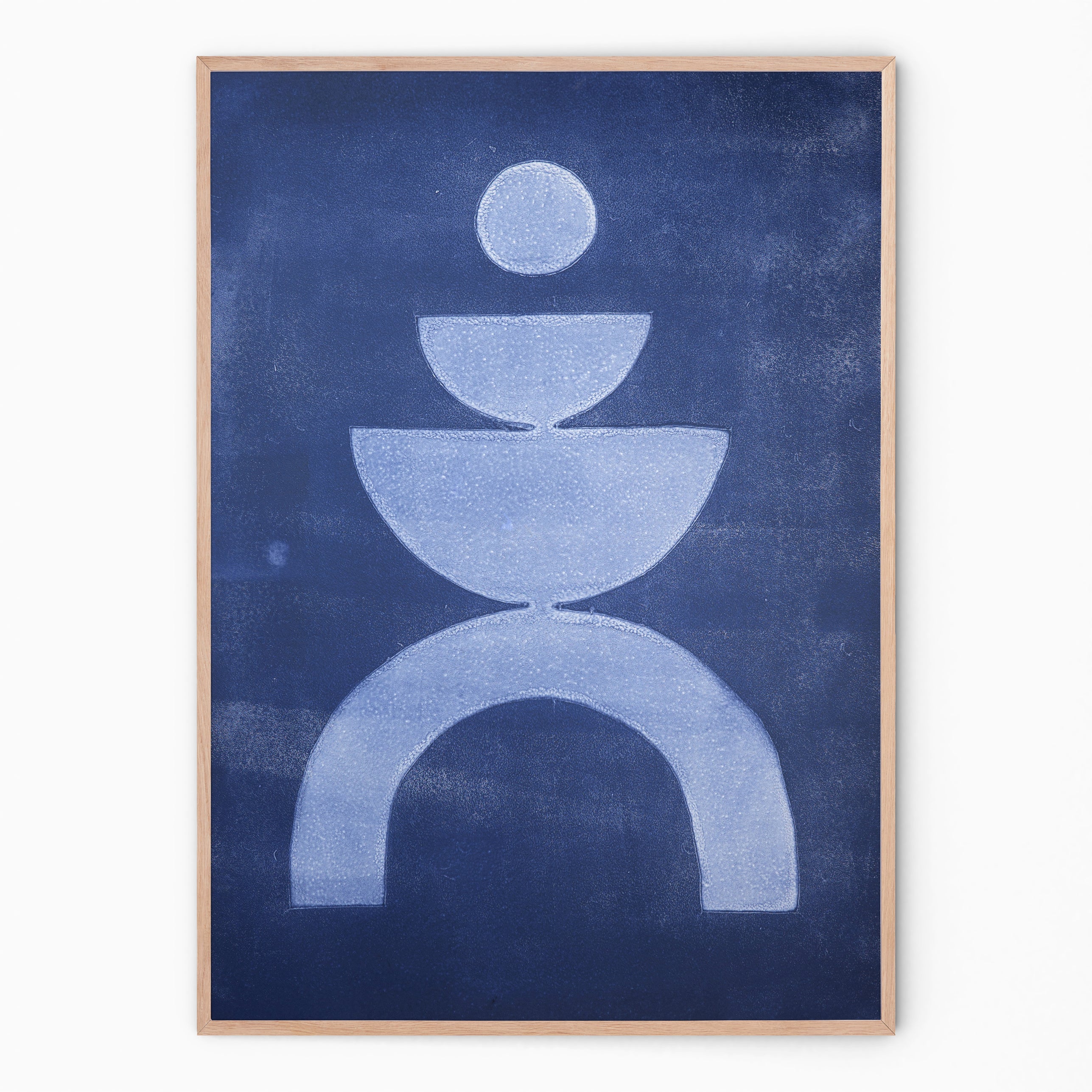 Denim blue Abstract wall art for your gallery wall I Handmade poster Enkel Art Studio