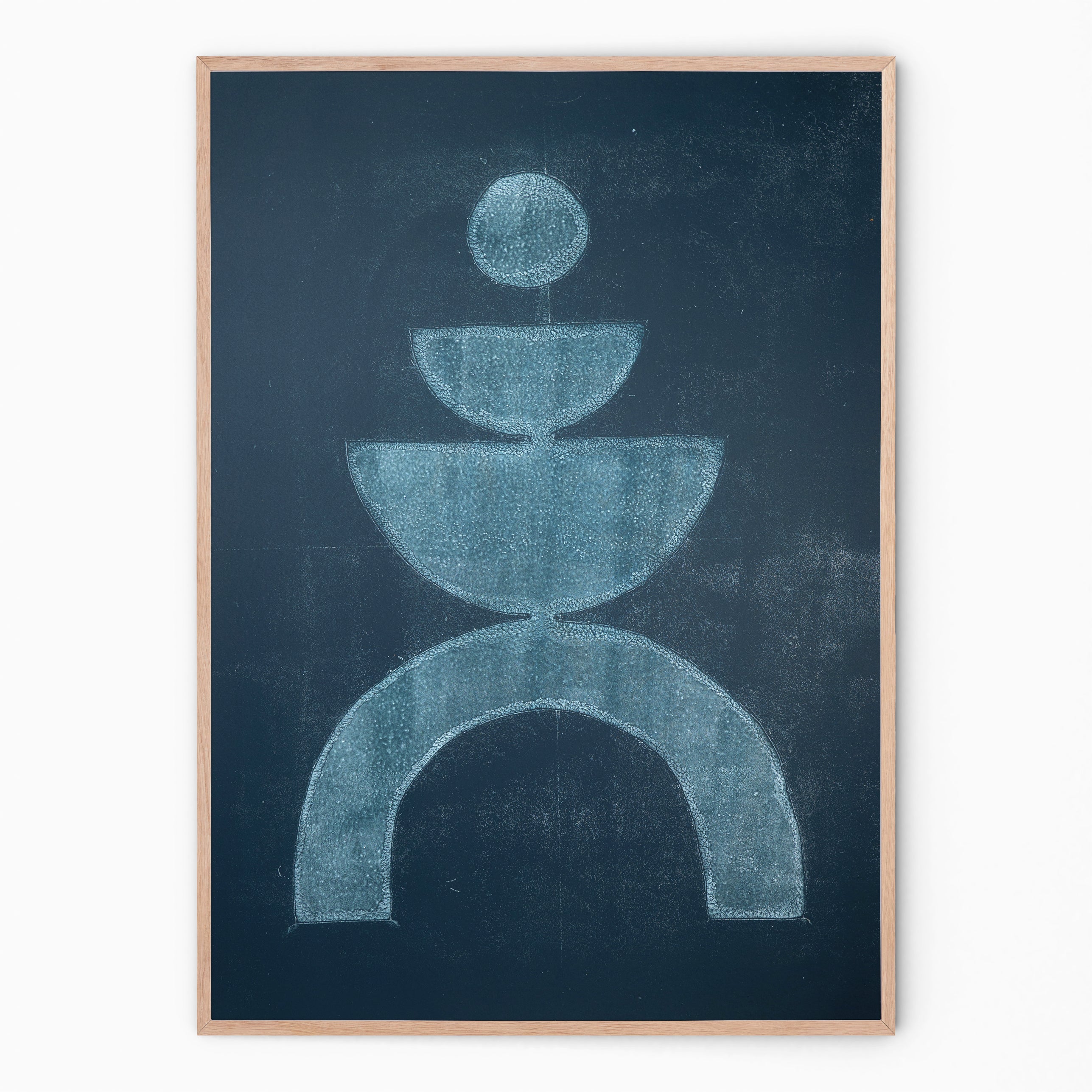 Petrol blue Abstract wall art for your gallery wall I Handmade poster Enkel Art Studio